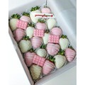 20pcs Pink & White with Mini Choc Bars Chocolate Strawberries Gift Box